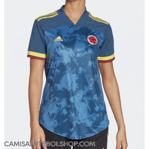 Camisa de time de futebol Colômbia Replicas 2º Equipamento Feminina 2022 Manga Curta
